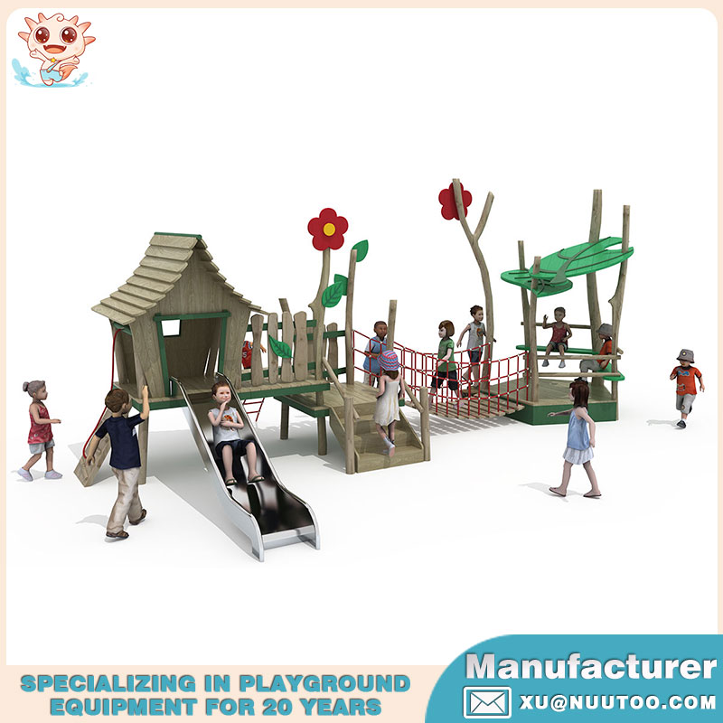 Parque infantil de madera al aire libre personalizado no estándar
