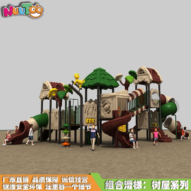 Toboganes grandes para exteriores, parque infantil, tobogán, casa en el árbol, serie LT-HT011