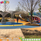 Equipo de entretenimiento no estándar a gran escala para exteriores Parque infantil tobogán combinado personalizado Instalación de entretenimiento de madera y acero inoxidable para jardín al aire libre LT-JG002