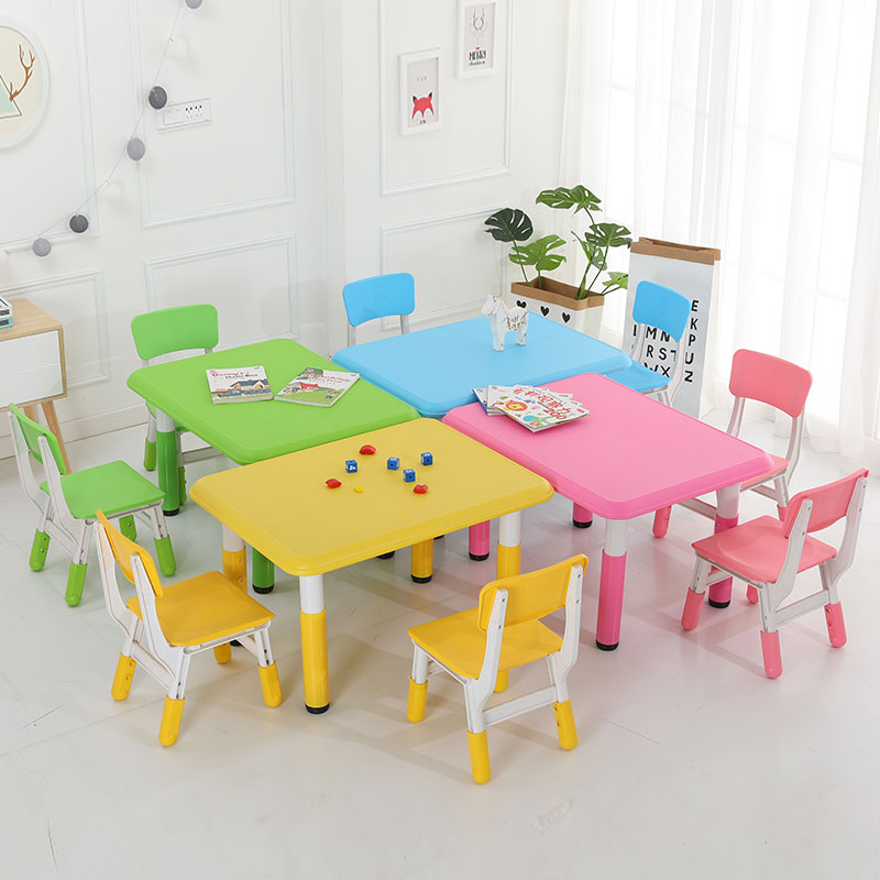 Mesa y silla especial para jardín de infantes, mesa lunar, juego de mesa y silla de plástico, mesa de comedor para niños, mesa para bebés, mesa elevadora de aprendizaje para niños